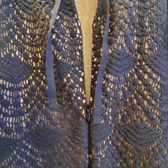 Loft crochet sleeveless dress with tie back closure, 2P lined - Picture 6 of 11